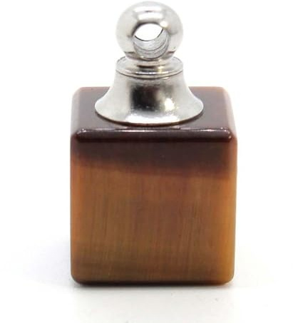 Botella de perfume con forma de cubo de piedra de cristal, colgante de aceite esencial, difusor de perfume, accesorios pequeños de bricolaje de moda para hombres y mujeres, estilo primavera y otoñ
