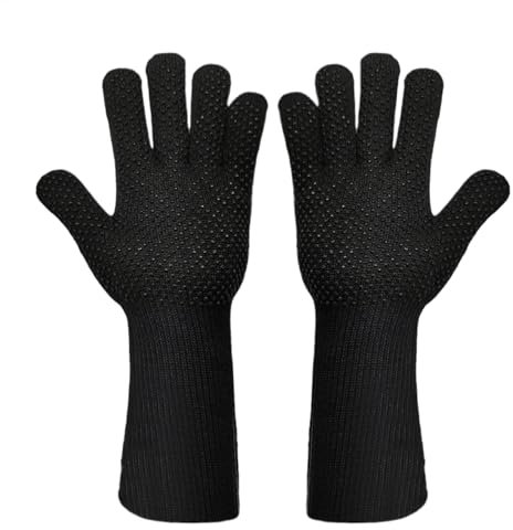 ycezw Gants de cuisine en silicone résistants à la chaleur, gants de cuisine extra longs – Gants anti-brûlure antidérapants pour les chefs à domicile et les amateurs de grillades
