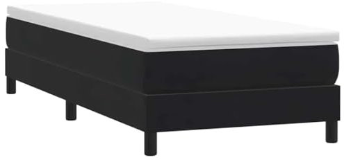 vidaXL Resårsäng utan madrass svart 90x220 cm sammet, Säng, Sängbotten, Sammet Säng, Sovrumsmöbler, Enkelsäng, Stoppad Säng