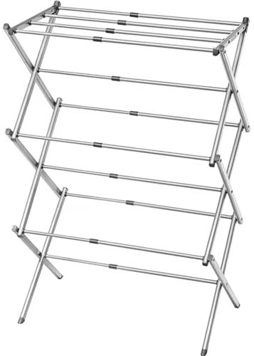 Easy Shopping® 3 Tier Clothes Airer, Extendable Drying Rack & Clothes Horse, Laundry Drying Rack, Adjustable and foldable Towel Rack Air Drying Clothing