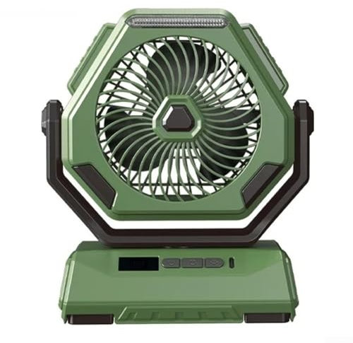 Ventilador portátil para exteriores con luz nocturna y batería recargable, cuenta con 3 ajustes de velocidad para una experiencia de refrigeración personalizada (verde)