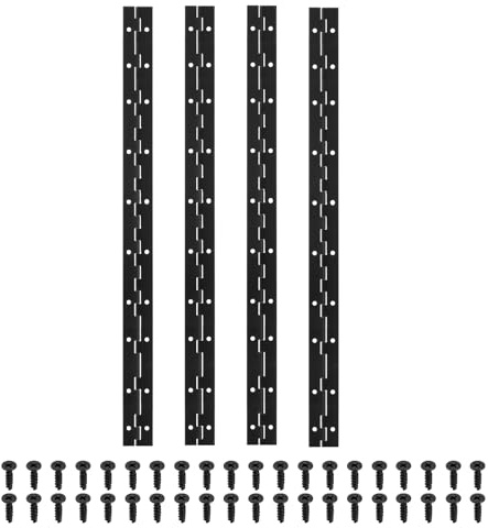 PATIKIL Bisagra De Piano De 500 Mm X 30 Mm, 4 Pzas Bisagra Continua De Acero Inoxidable 304 Con Agujeros Para Puerta De Piano Caja De Almacenamiento De Madera Gabinete Barco, Negro