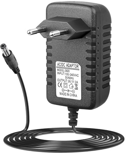 Zubehör 9V DC Netzteil, 9V Gitarre Pedal Netzteil, 9 Volt 2000mA Ladekabel für Klavier Keyboard, Gitarre Effekte Pedal Adapter Mittlere Negative Elektrode