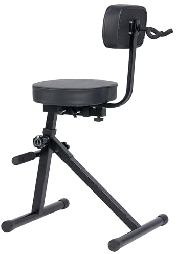 TIZECO Adjustable Guitar Stool with Backrest, Standard Guitar Seat Drum Seat, Adjustable Drum Throne，Musicians Throne