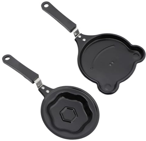 Gatuida 2pcs Mini Omelette Pan Cartoon Nonstick Cooking Shaped Pan for Breakfast Fried Egg Ring and Making Pancake