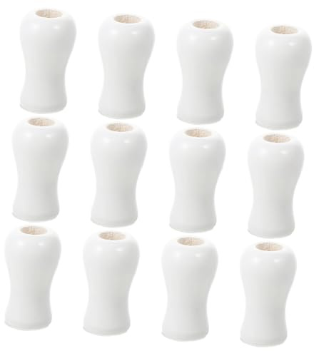 ARTSEWPLY Tiradores De Cordón De Madera para Persianas y Cortinas 12 Piezas Color Blanco Accesorio Resistente y Fácil De Instalar para Reparación y Decoración De Ventanas