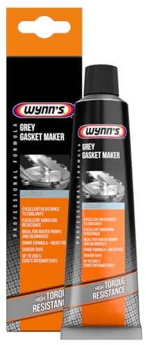 Wynn's Formador de Juntas Gris – Silicona RTV de Alta Resistencia – Soporta Vibraciones, Torsión y Refrigerantes – Ideal para Bombas de Agua y Cajas de Cambios – 80 ml
