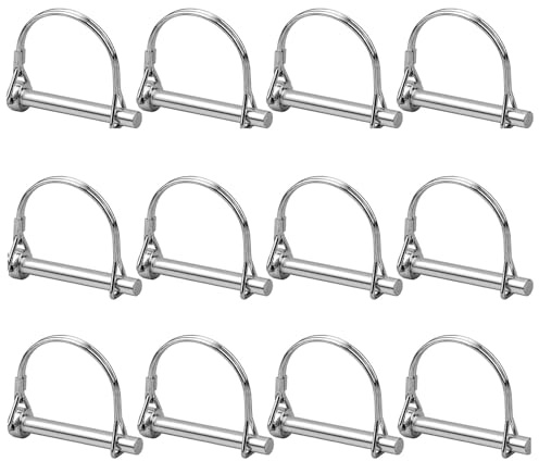 SIXHAOBU 12 perni di bloccaggio M6 x 45 mm, perno pieghevole, perno di bloccaggio tubolare in acciaio al carbonio, perno di accoppiamento, perno di traino per prati e giardini di grandi dimensioni