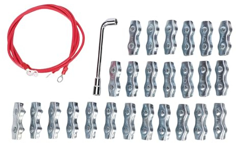 Smandy 25 PCS Electric Fence Connector Kit, M5 Polyethylene and Galvanized Steel Material with Silicone Copper Wire for Fencing