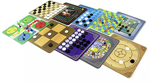 Ultimate Family Board Game Collection, 40 Classic Games Set with Chess, Ludo, and Traditional Games, Multi-Color Magnetic Playing Pieces