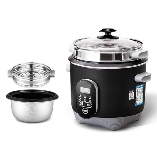 Cuociriso per Uso Domestico 2-6 Persone Mini dormitorio Riso al Vapore ordinario Multifunzionale 220-240 V USA/UE (1,5 l)