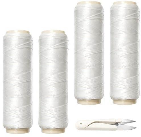 Fishing Line, Bait Elastic Sea Fishing, 4 Spools Bait Elastic, 0.2mm Diameter Invisible Line, 250m Per Spool, Suitable for both saltwater and freshwater fishing environments