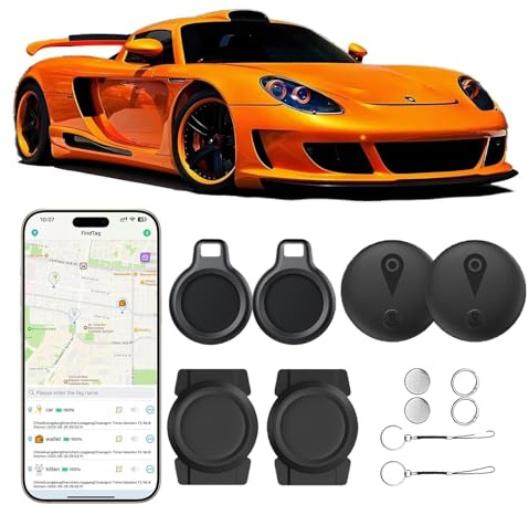 2xGPS Tracker Auto Ohne ABO für iOS, Magnet Versteckter Tracker für Auto | Smart GPS-Tracker Auto für IOS, Globale Abdeckung,Langlebige Batterie, IP68 Wasserdicht, Versteckter Tracker für Car