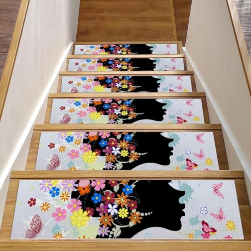 RODAILYCAY 15 tappeti per scale con gradini in legno antiscivolo per scale in legno per interni, tappeto di sicurezza per anziani, bambini, cani