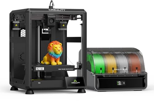 Creality K2 SE Combo Impresora 3D 2026, Multicolor con CFS, impresión rápida de 500 mm/s, extrusor de accionamiento Directo, nivelación automática, Volumen de impresión de 220 × 215 × 245 mm
