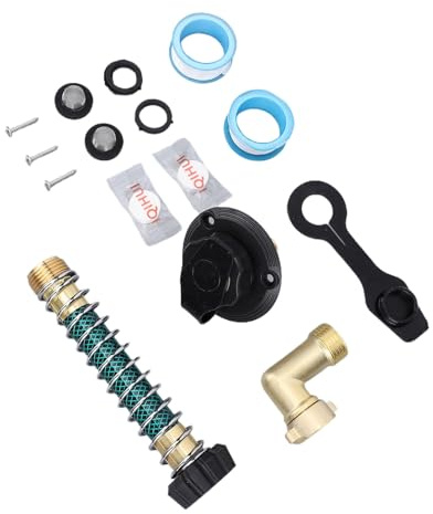 Ausla Kit d'entrée d'eau pour Camping-Car, ABS et Métal avec Clapet Anti-Retour, Empêche Le Reflux pour Camping-Cars et -Cars