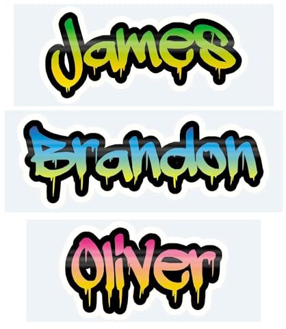 Personalised Graffiti Drip Script Name Sticker | Custom Vinyl Name Decal | Waterproof Kids Name Sticker | Bottle Laptop Bike Helmet Sticker