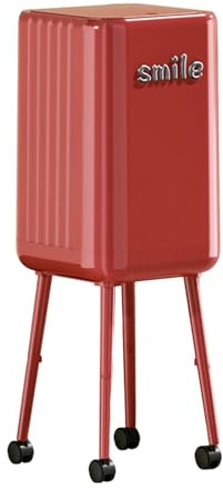 Wswqop Cubo de Basura con Ruedas Giratorias Y Tapa Tipo Presión Doble Cubeta Oculta Formato Estrecho Ahorra Espacio Material PP Y Fácil de Limpiar a, Sin Estante de Almacenamiento, Individual