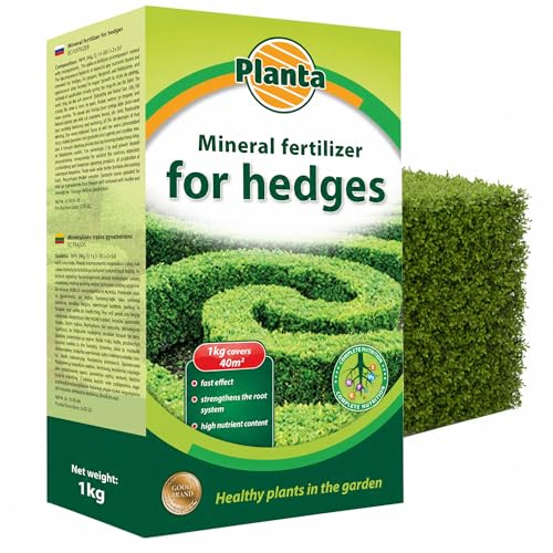 Planta Mineral Fertiliser for Hedges, NPK Plant Food, 1kg, Covers up to 40m², Dense Growth and Strong Roots