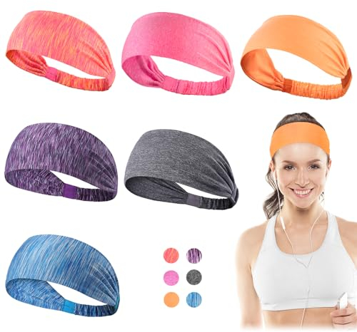 Dreamlover Stirnband Damen Sport, Stirnband Damen Dünn, Haarband Sport Sommer, 6 Stücke