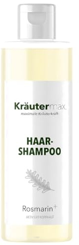 Kräutermax Rosmarin Shampoo Haarshampoo zur Haarpflege mit Rosmarinöl, Guarana, Grüntee, Aloevera 250 ml