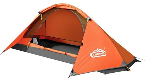 camppal 1 Person Tent for Camping Hiking Mountain Hunting Backpacking Tents 4 Season Resistance to Windproof Rainproof and Waterproof