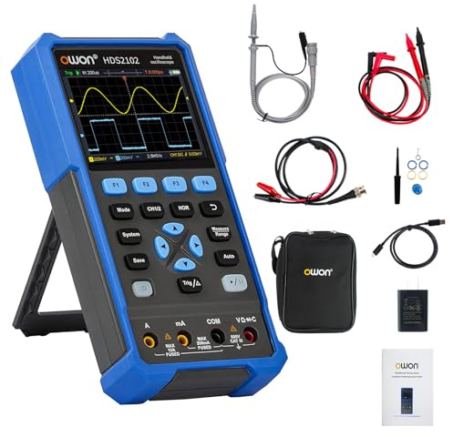 OWON HDS2102 Oszilloskop 2 in 1 100MHz Professionelles Handheld PC Oszilloskop, 20000 Counts Digitalmultimeter 3,5Zoll LCDDisplay Universal Testinstrument