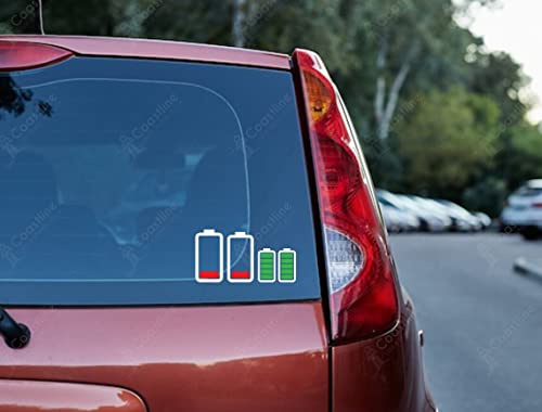 myrockshirt süße Sticker Familie Batterien Akku leer 20 cm Aufkleber Autoaufkleber Sticker Decal