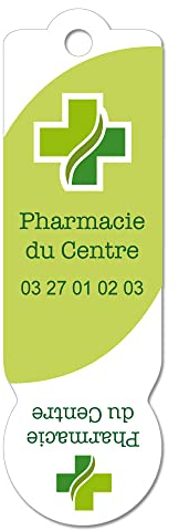 Adzif.biz Le sticker de decoration - Jetons de Caddie Personnalisable en plexi. Idée Cadeau Fin d'année pour Pharmacie. Lot de 70 jetons Caddie pour Porte-clés. Plexi 2mm, 7,5X2,3cm