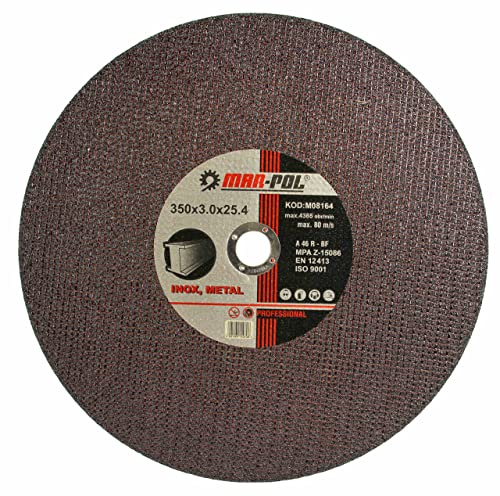 Lot de 5 disques de coupe | Disque épaisseur 3 mm | Diamètre disque 350 mm | Diamètre trou 25,4 mm | pour scie à tronçonner pour acier et acier inoxydable métal