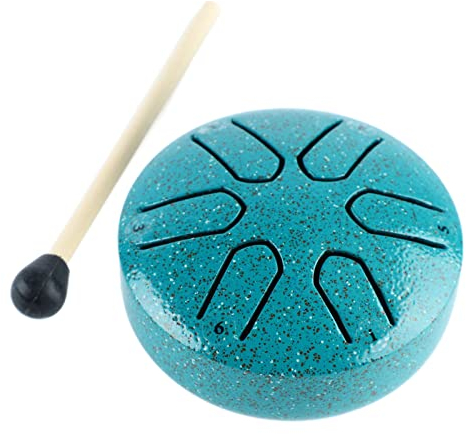 Mini Zungentrommel Steel Tongue Drum Tragbare Mini Trommel 3 Zoll Handpan mit Schlägel 6 Töne Percussion Instrument für Anfänger und Erfahrene Musiker Gleichermaßen (Grün)