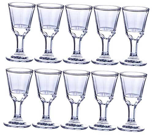 UPKOCH Bicchieri Da Liquore in Vetro 10 Ml, Set 10 Pezzi, Calici Da Liquore Base Stabile e Bordi Arrotondati Per Aperitivi Domestici e Pub