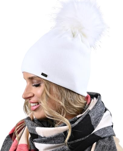 Alur Mütze Damen Beanie Wintermütze Strickmütze mit Bommel - Warme Elastisch Elegant Winter Mütze EKO Bommelmütze - Weiches Garn Stilvoll Universell Warm