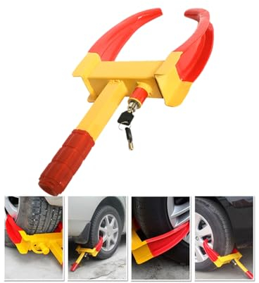 Anhängerschloss Parkkralle, Wegfahrsperre Radkralle Reifenkralle Parkkralle Diebstahlsicherung für Radklemmen, Universal, verstellbar für Autos, Wohnwagen, Anhänger, PVC-Schutz, Anti-Bohrschloss