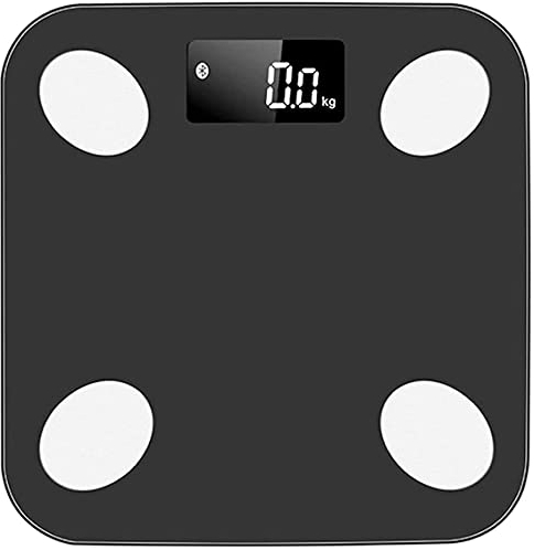 LEONYS Échelle de graisse corporelle Bluetooth, sans fil intelligent IMC Balance de la salle de bain Balance Composition Corps Moniteur Analyseur de santé pour le poids corporel, la graisse, l'eau, BM