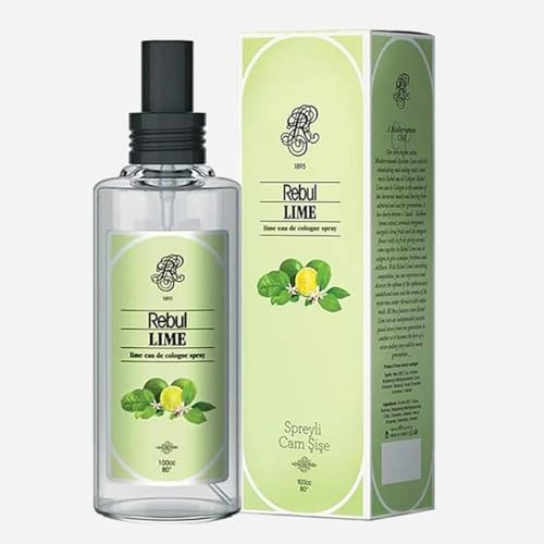 Rebul Lime Eau de Cologne | Kölnisch Wasser für Herren Glasflasche 100ml After Shave, Cologne, Rasierwasser für Herren und Damen