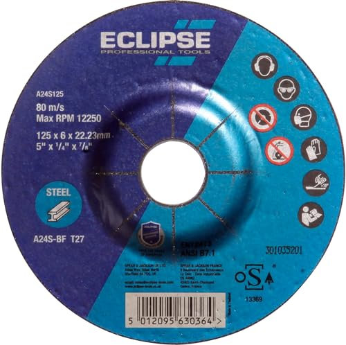 Eclipse Professional Tools A24S125 Discos de desbaste (125 x 6 x 22.23 mm) - Pack de 5