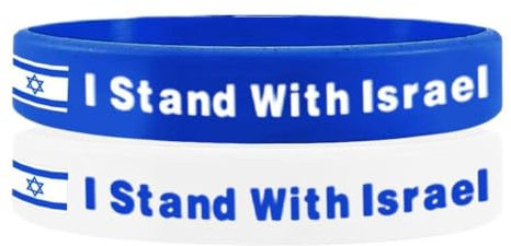 Israel-Flaggen-Armbänder, 2 Stück, I Stand with Israel-Armband, Silikon-Armbänder mit Ständer, Damen, Schmuck für Männer, Israel I
