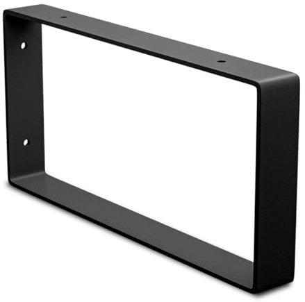 Amig - Soporte Rectangular para Estantes Industriales - 126 x 261 x 30 mm - Acero Negro Mate - Soporte Estantería Pared - Diseño Funcional y Resistente - Ideal para Estanterías de Pared