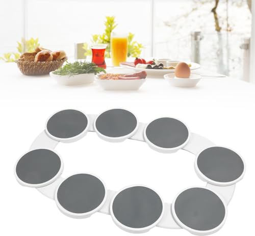 ciciglow Plateau Tournant Manuel Rotatif à 360° pour Table à Manger Rectangulaire, Résistant à la Chaleur, Extensible en Acier Inoxydable Noir