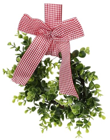 IMIKEYA 2st Kranz Weihnachts-Layout-Requisiten Weihnachtsdekoration Festival-Girlande Weihnachtskränze Für Die Haustür Tür Wand Anhänger Künstliche Pflanzengirlande Dekorationen Stoff Rot