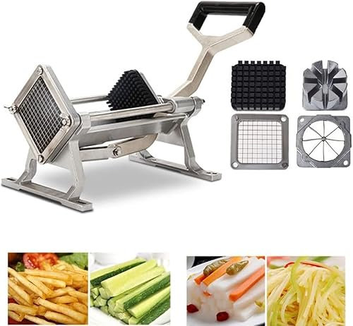 (en:Extra Heavy Duty French Fry Cutter Stainless Steel Potato Slicer Commercial Vegetable Fruit Dicer Onion Tomato Chopper With Wall Bracket, Fixed Counter Or Wall Mount(3/8 Chopper Blade))