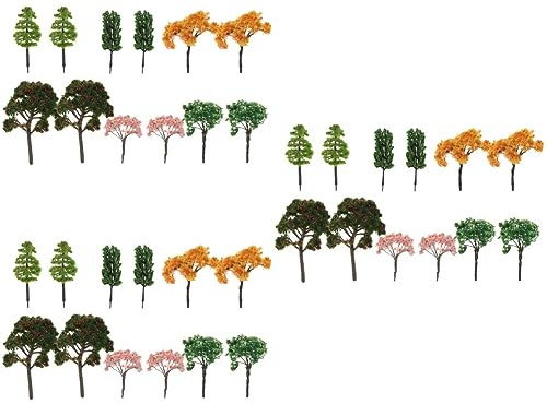 SEWACC 36 Pièces Paysage Paysage Faux Arbres Pommier Plantes Miniatures Arbres de Fleurs de Cerisier Petit Sapin Arbres modèles Mise en Page Miniature