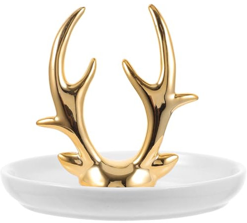 FONDOTIN Leicht Luxuriöses Keramisches Schmucktablett Mit Goldbeschichteter Oberfläche Vielseitiges Schmuck-organizer-tablett Für Ohrringe Halsketten Und Kleine Accessoires Elegantes Wohn