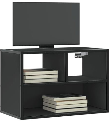 Gecheer TV-bänk svart 60 x 31 x 39,5 cm av spånskiva och metall, skåp, TV-dörr, modern, TV-skåp, vardagsrum, TV-dörr, modernt TV-skåp, TV-konsol, TV-skåp, TV-skåp, P848914