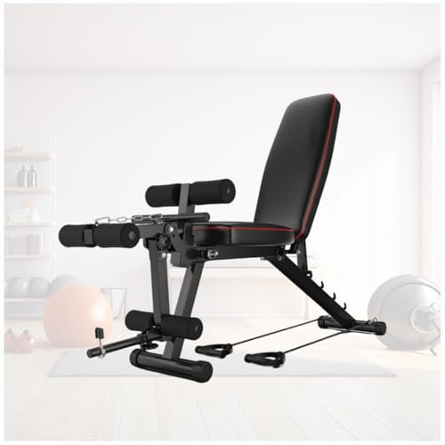 ypuxil Hantelbank Verstellbar Multifunktions Trainingsgerät 440LBS Stabile Hantelbank für vielseitige Workouts und Trainingsbank für das Heim-Fitnessstudio Black,162cm