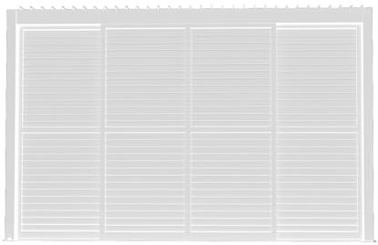 Milani Home - laterale scorrevole con lamelle per pergola bioclimatica, 370 x 4 x 238 cm, bianco
