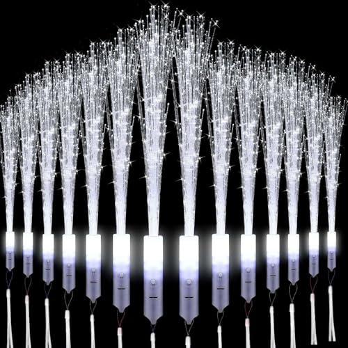 Glasfaser Leuchtstab,12 PCS LED Leuchtwedel ,Glasfaserlampe,Leuchtstab Leuchten im Dunkeln,Leuchtstäbe,Hochzeit Glasfaserlampe für Hochzeit Partys Mitgebsel Konzert（Farbe zufällig）
