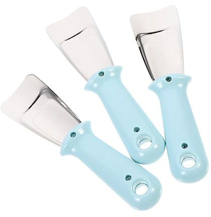 Healifty Pala Quitahielo Para Refrigerador 3 Piezas Acero Inoxidable y Pp Mango Cómodo Raspador De Hielo Portátil Para Descongelar y Limpiar Congeladores y Cocinas