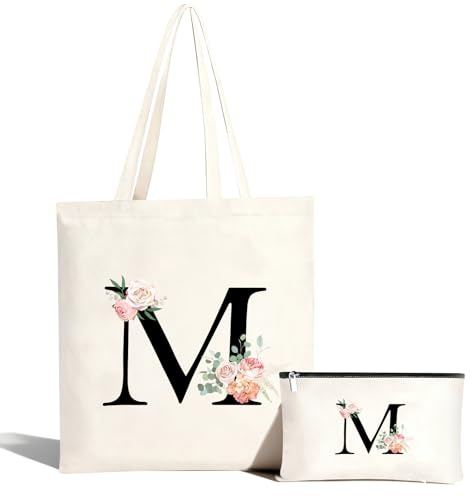 Bolsa de algodón personalizada con nombre, bolsa de la compra con letras, bolsa de transporte y neceser, bolsa de la compra de lona con cremallera, regalo para mujer, novia, mamá, cumpleaños (A)
